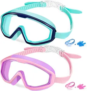 Goggles for   3-15, Anti Fog No Leak Clear Swim Goggles for Boys Girls Pool Beach Swimming