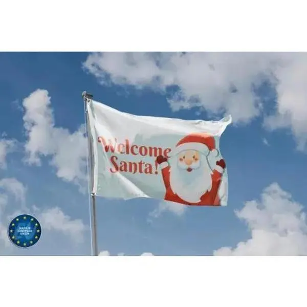 Welcome Santa Flag - Christmas Flag - Gift For Him - Gift For Her - Funny Christmas Flag - Christmas Banner - Holiday Flag - Christmas Tree Flag - Decor Home - Garden Party Decor - Merry Christmas