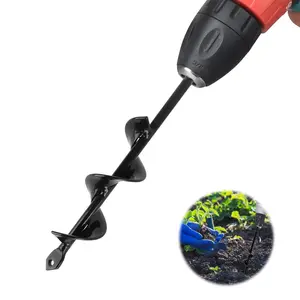 Horticultural spiral drill bit, 4x22 cm spiral drill bit, horticultural spiral drill bit, suitable for electric drills, for planting bulbs and flowers, compatible with most electric drills