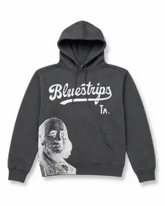 Men's Classic Baseball Buddha Pullover Hoodie, Gray Menswear Casual Long Sleeve Tops