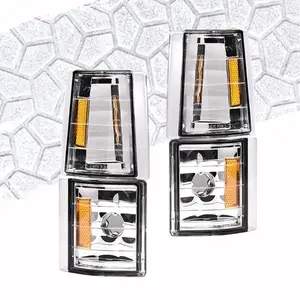CROSSDESIGN Fits For 1994-1999 Chevrolet C/K Tahoe Suburban Clear Turn Signal Parking Lights