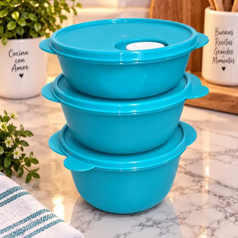 Microflash Set (3-Piece: 850ml, 1.3L, 1.8L) - Airtight, Waterproof, Microwave-Safe High-Capacity Kitchen Accessories for Prep, Refrigeration, Stackable Storage Containers
