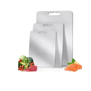 3Pack titanium cutting boards for kitchen,Double Sided Food titanium Grade Metal Non-Toxic titanium Cutting Boards,Easy to Clean,Dishwasher Safe(s+m+L)