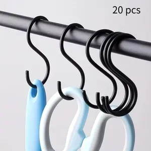 20pcs Multifunctional Iron S Hook Daily Use Hanging Accessories Clothing Hook Hanger Connector Hooks Home Organizer Hook