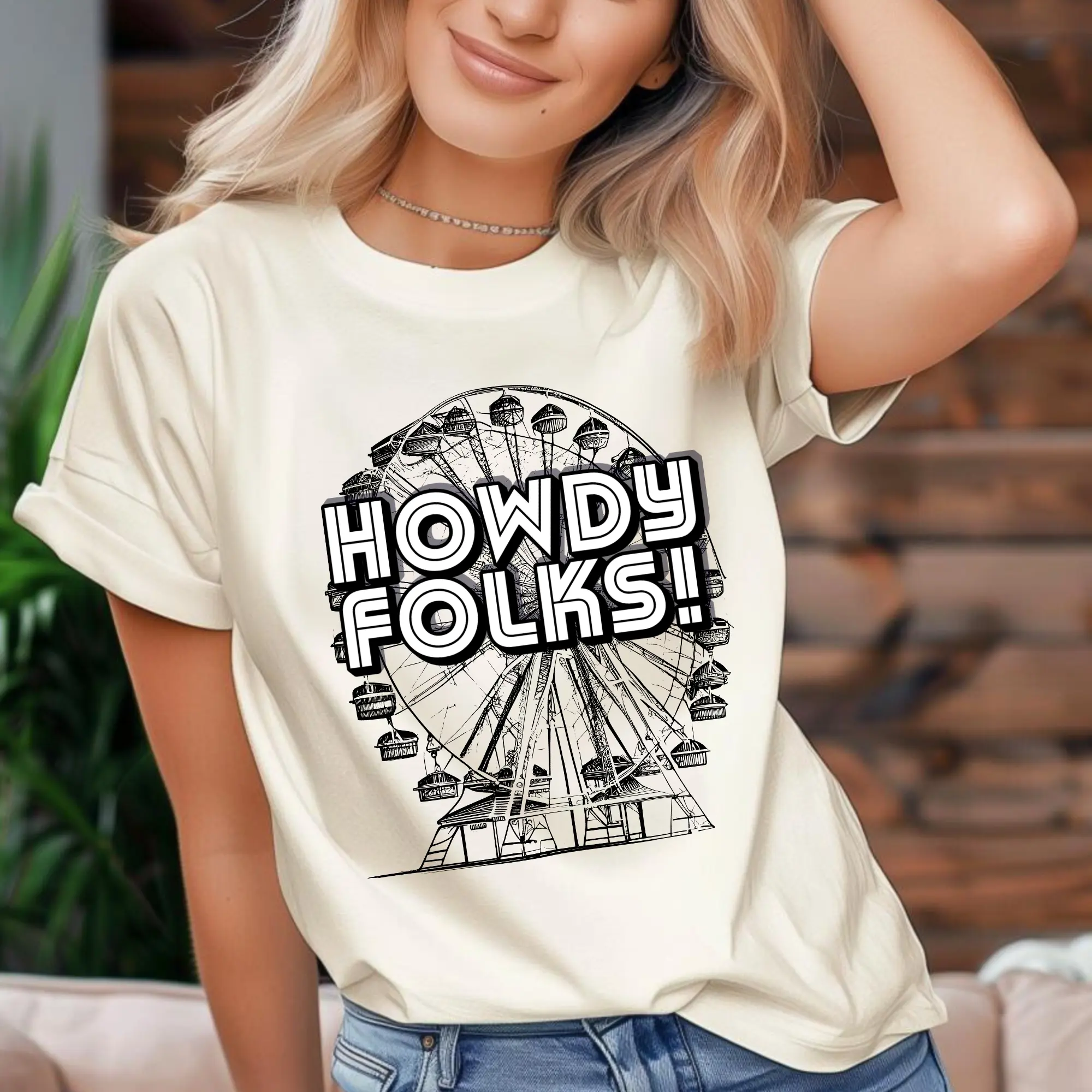 Howdy Folks Shirt, Texas State Fair Shirt, County Fair Graphic Tee, Western Graphic Tee, Cowboy Shirt, Rodeo Shirt, Carnival Shirt, Country Concert Outfit, Summer Fair Shirt, Cute Western Tee, Unisex Cotton Blend Adult Shirt