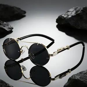 Unisex Cheetah Decorations Round Double Beam Sunglasses Daily leisure travel polarized sunglasses Special sun glasses for driving and fishing