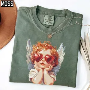 Vintage Cupid Valentine's Day Shirt, Bootleg Valentine, Retro Angel Shirt, Cherub Graphic Tee, Comfort Colors, Valentines Day T-Shirt