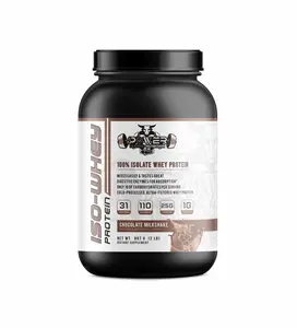 ISO - WHEY Chocolate Milkshake 100% Whey Protein Isolate 25g Protein 1g Carbs Digestive Enzymes Cold-Processed Ultra-Filtered High Purity