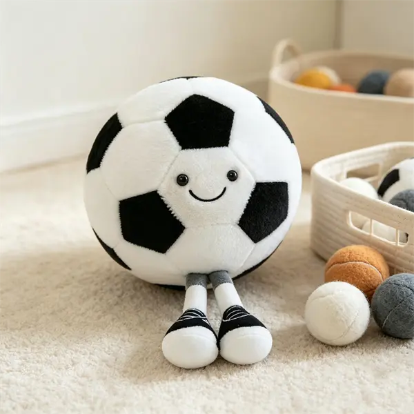 Cute plush soccer balls filled with animal smiley faces, soft sports toys suitable for children and soccer fans, cute plush soccer balls suitable for boys, girls, and sports enthusiasts, cute cartoon plush toys