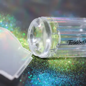 Twinkled T Stamper for Stamping Nail Art Polish Gentle - Easy Clean with Acetone or Scotch Tape - Perfect for Nail Design - Handle