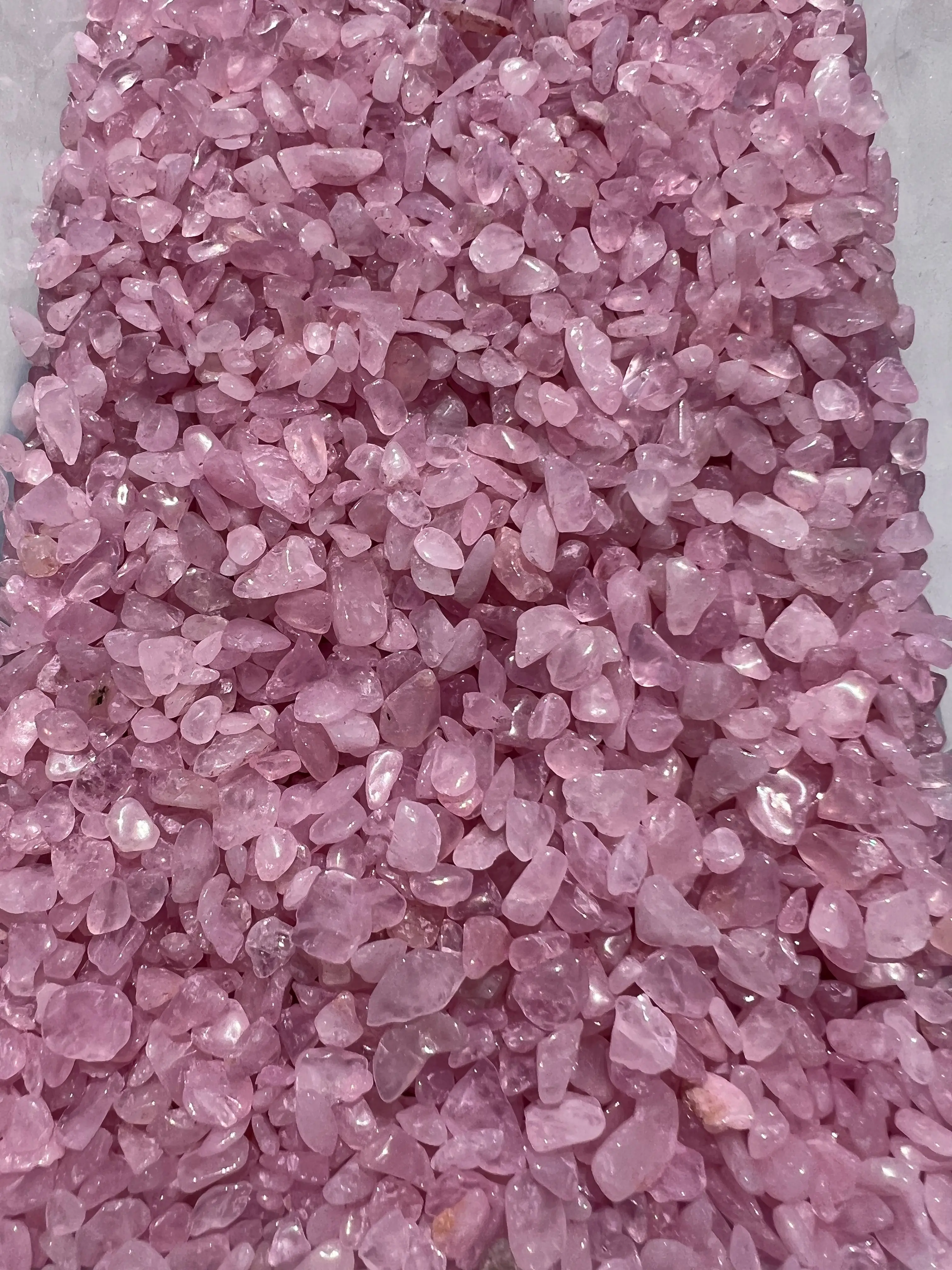 Bulk Rose Quartz Crystal Chips (1 lb. Bag) Size: 5mm - 7mm (Grade A) Natural Rose Quartz Gemstone Chips