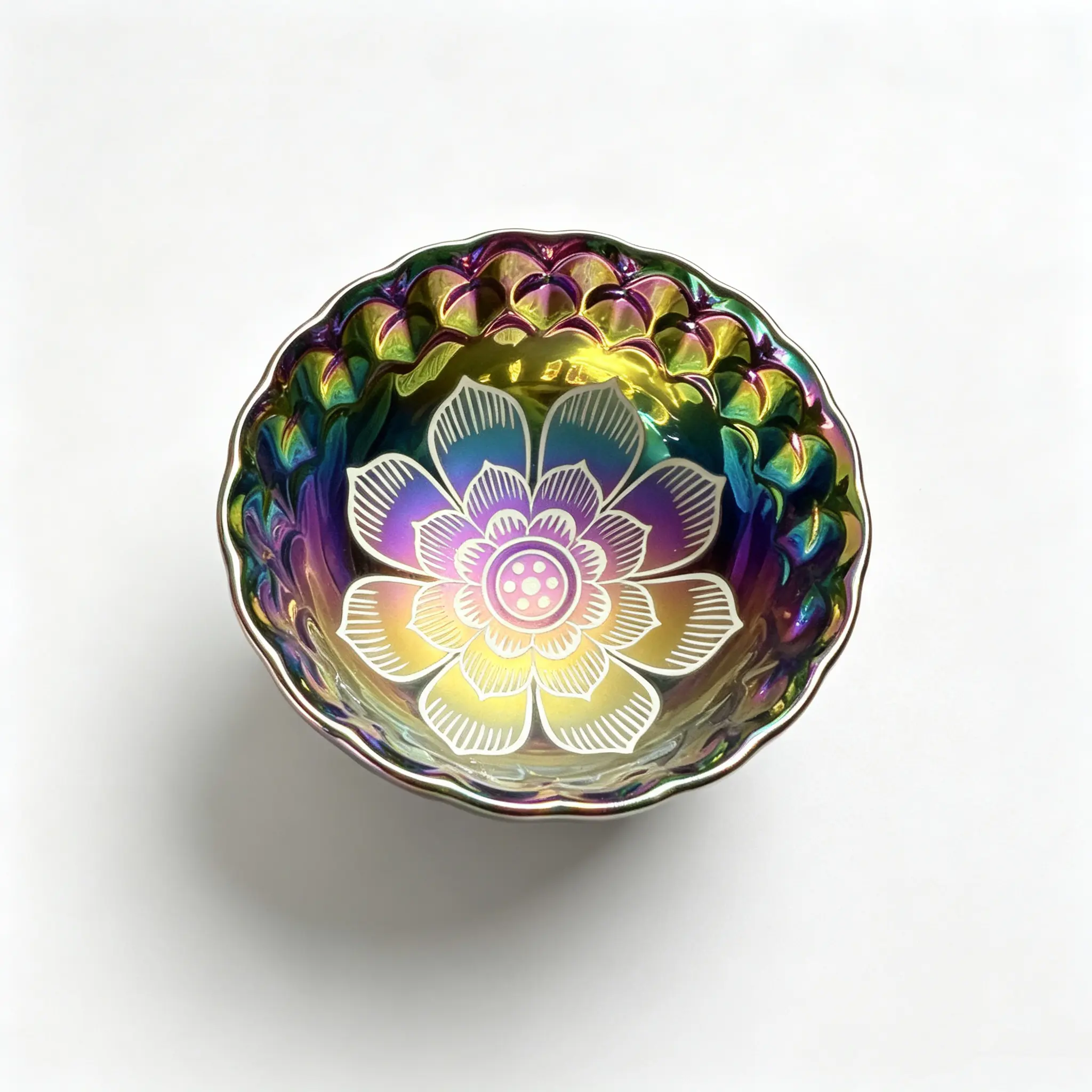 Mastercrafted Iridescent Ceramic Teacup, 100 ml Handmade Lotus Pattern Jianzhan Teacup, Collectible Gift for Tea Lovers