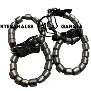 Braided Black Wristband with Adjustable Clasp – Durable Metallic Style Bracelet