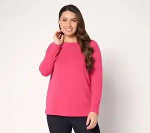 Susan Graver Essentials Comfy Cotton Bateau Neck Top