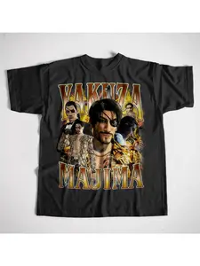 Unisex Yakuza Majima Mad Dog of Shimano Tee Retro Japanese Gaming Graphic Shirt