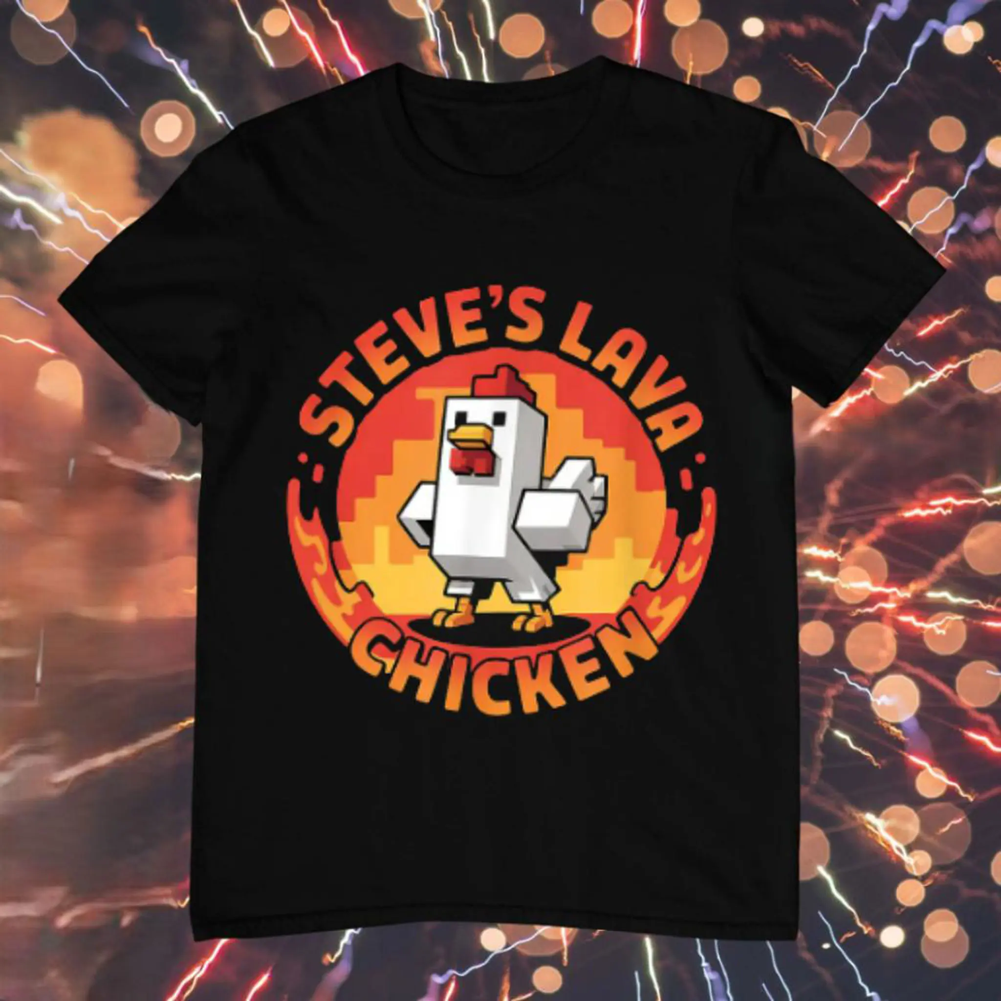 Youth and Adult shirt Lava Chicken T-Shirt, Graphic Tees For Boys, Minecraft Cotton Graphic Tees, Gamer Gift, Boys & Girls Birthday Tee, Youth Boys Clothes, Kids Clothing