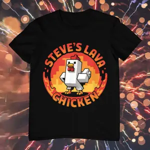 Youth and Adult shirt Lava Chicken T-Shirt, Graphic Tees For Boys, Minecraft Cotton Graphic Tees, Gamer Gift, Boys & Girls Birthday Tee, Youth Boys Clothes, Kids Clothing