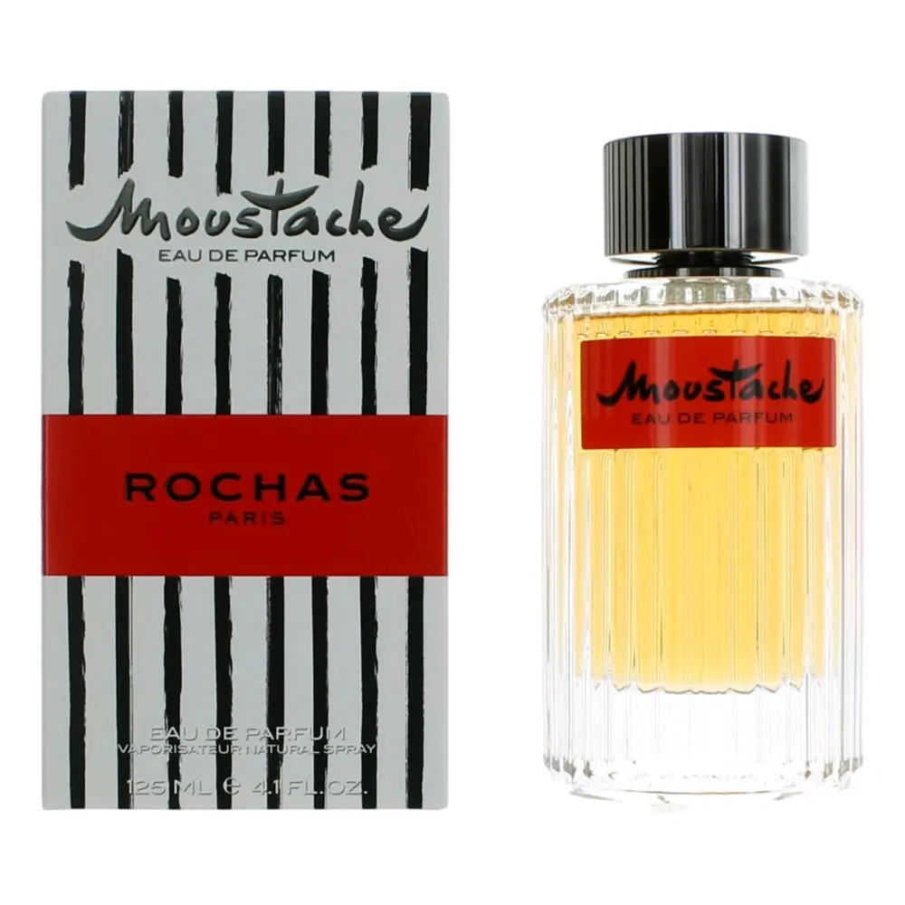 Moustache by Rochas Classic EDP Spray for Men, Transparent, 4.1 oz (4 to 4.9 fl oz/125ml), Single Bottle