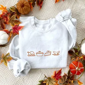 Thanksgiving Icon Crewneck Gemma Sweatshirt, Thanksgiving Sweatshirt, Embroidered Icon Crewneck, Fall Cozy Sweatshirt