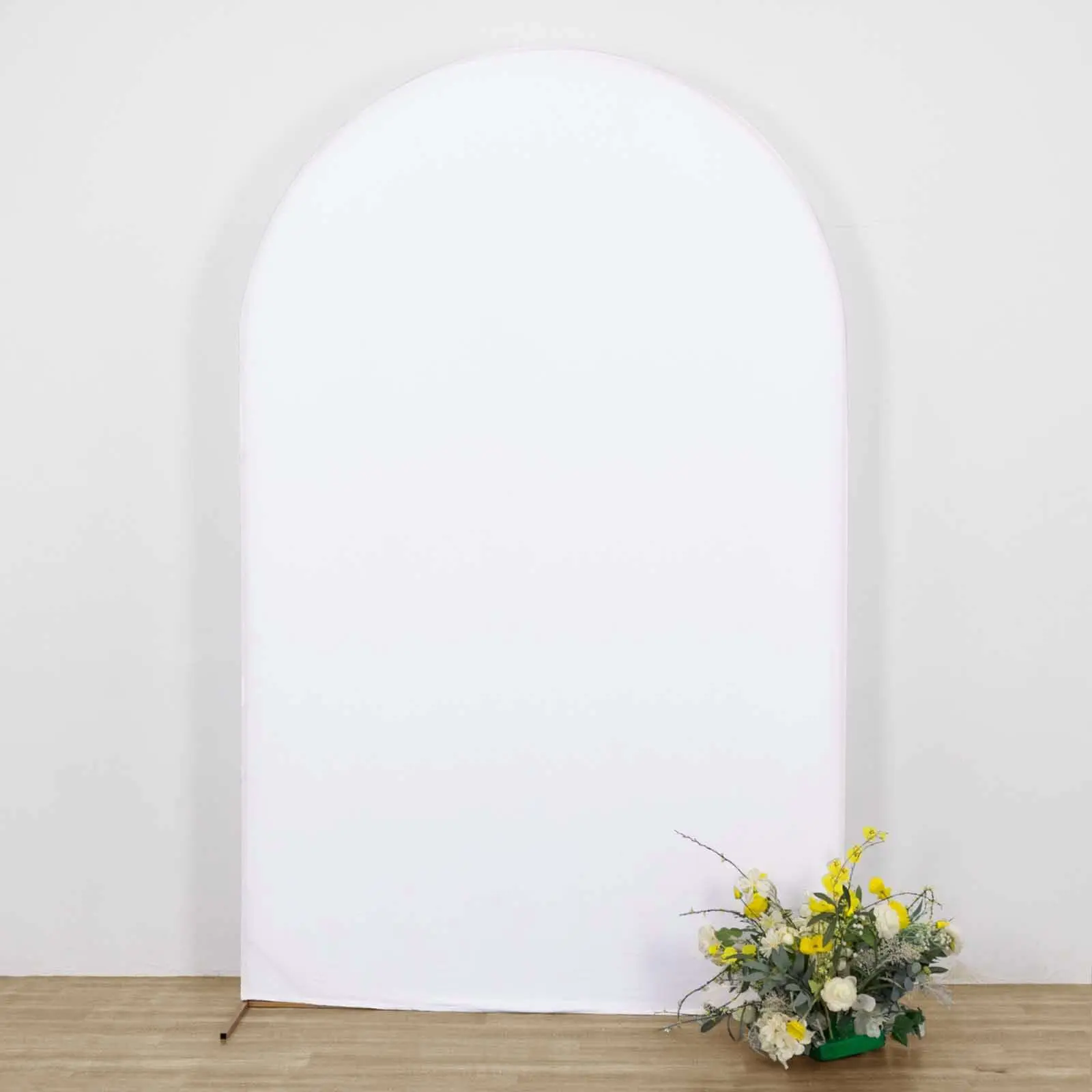 Stretchable Matte White Spandex Fitted Arch Backdrop Cover for 8ft Round Top Chiara Wedding Arch - Ceremony Decor, Indoor Backdrops, Home & Party Supplies, Party Decoration