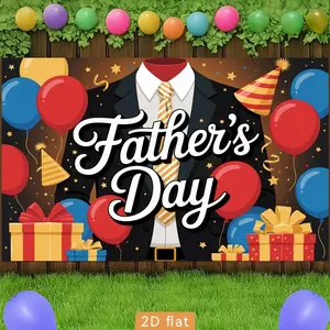 Classic Father's Day Suit Poster Happy Fathers Day Wall Art Best Dad Gift Party Banner Polyester Backdrop Tapestry Home Room Decor