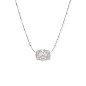 Ultra Mini Belt Buckle Necklace (Initial) - SilverUnisex 26-letter necklace, stainless steel color, adjustable clavicle chainfestival giftHighly Recommended by Influencers