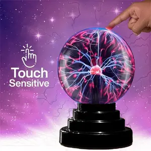 USB Powered/AAA Batteries Required Plasma Static Electricity Ball Lamp,1 Count Party Home Bedroom Decoration, Amazing Birthday Gift Present Science Teaching Night Lamp, Atmosphere Lamp, Party Light, DecorativeLight