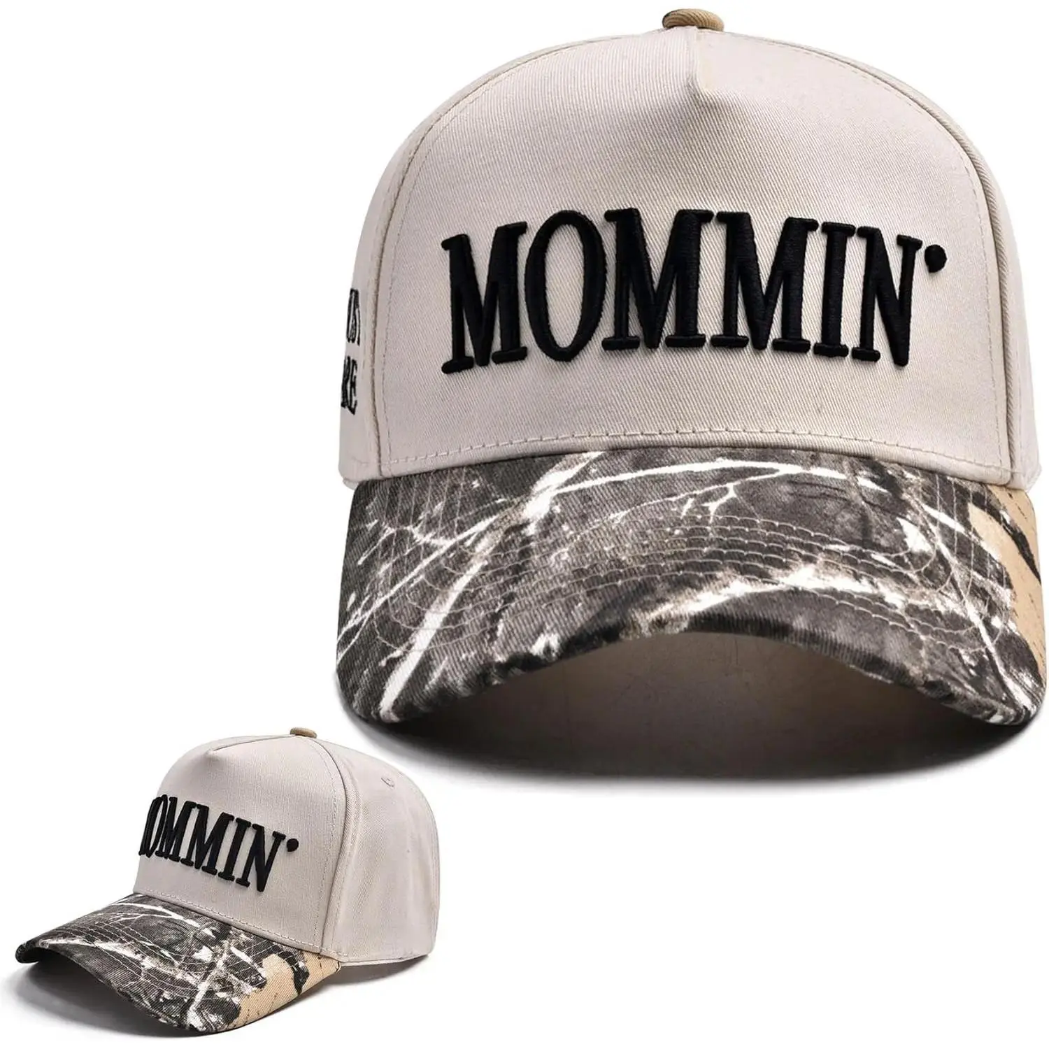 Mommin Trucker Hat for Women and Men, Embroidered Mom Baseball Cap, Adjustable Canvas Snapback Baseball Cap