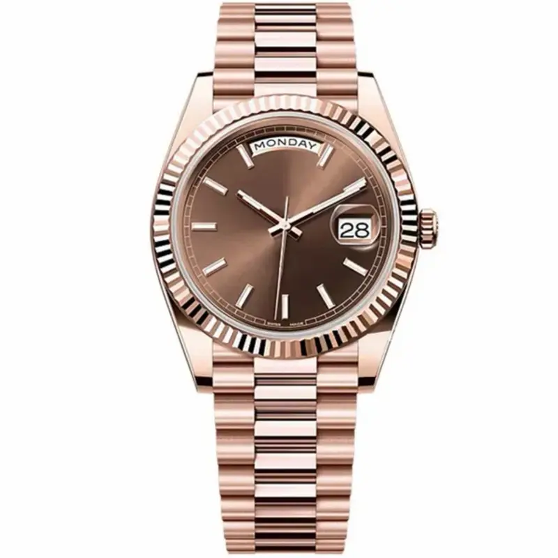 Men’s Round 41mm Date Mechanical Wrist Watch, Stainless Steel Strap, Automatic Movement, Metal Fashion Accessory