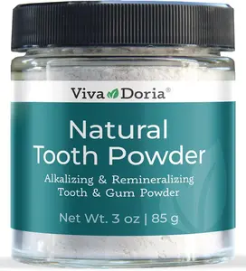 Natural Mineral Toothpowder, Oral Teeth Brightener & Mouthwash, Remineralizing, Breath Freshener, Tooth Enamel Support, Refreshing Mint Flavor, 3 Oz Glass Jar