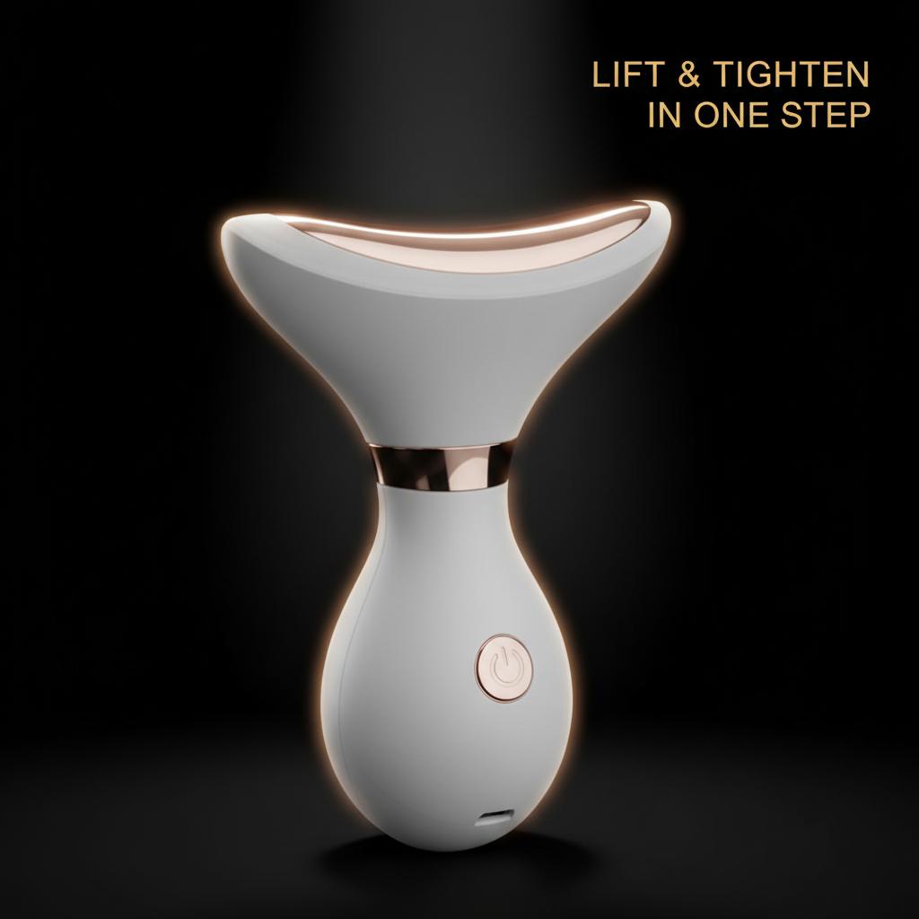 Premium Neck Lift & Tightening Device, Advanced EMS Microcurrent & Heat Therapy for Anti-Aging, Firms & Smooths Neck Skin, Reduces Fine Lines, Ergonomic Design, USB Rechargeable Skincare Tool