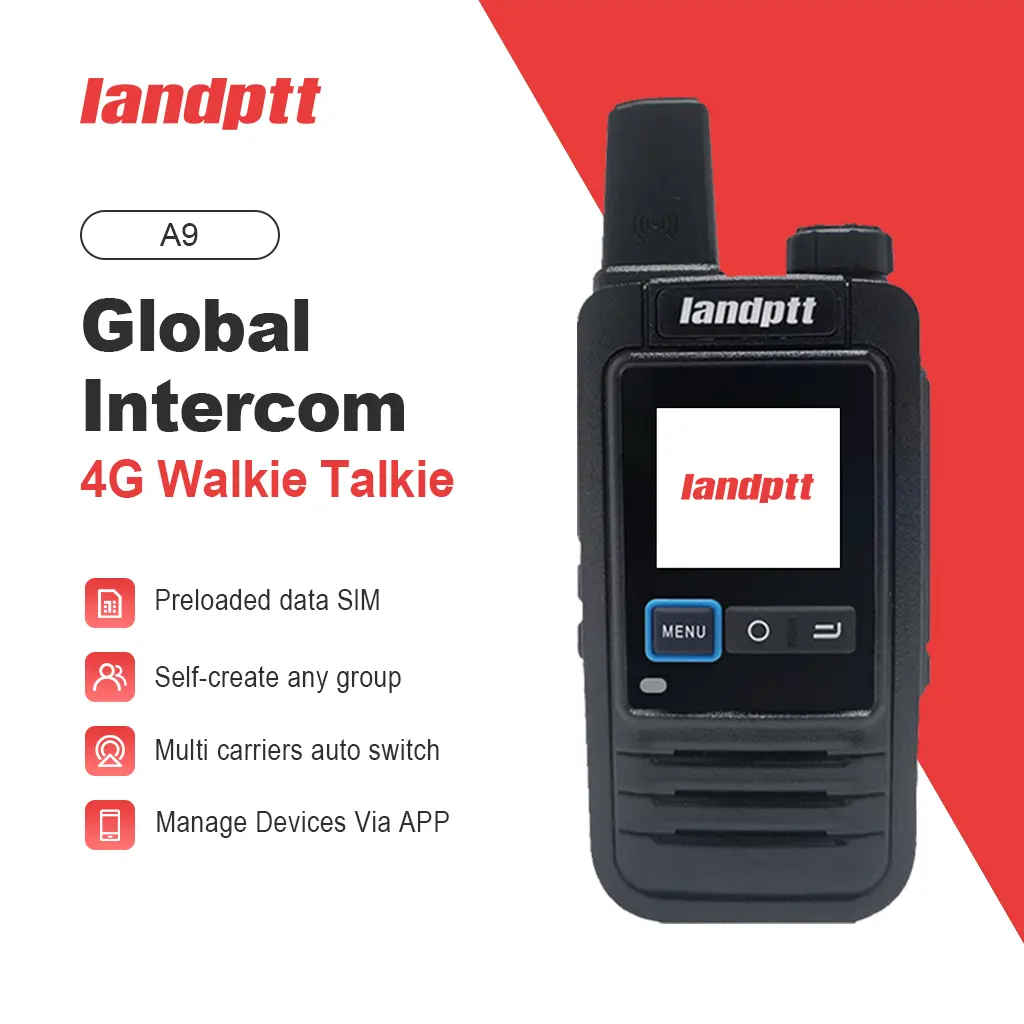 Two Way Radio intercom 4G LTE  Portable Long Range Walkie Talkie Radio Outdoors and Indoors Equipment Ultra Standby walkie  talkie Landptt  A9