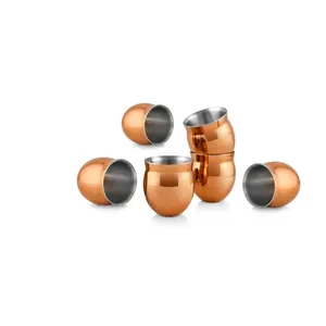 Luxury Indian Tea/Coffee Cups, Made by Italian Lacquered Rose Gold Coating Chai Kulhad 150ml Set of 6 Pcs pots Drinkware Stainless Drinkware Steel Handles