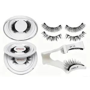 2 Pair Magnetic Eyelashes with Applicator, Reusable Magnet Lashes Natural Look,Easy to Wear and Remove Soft Lashes kit No Glue or Liner Needed
