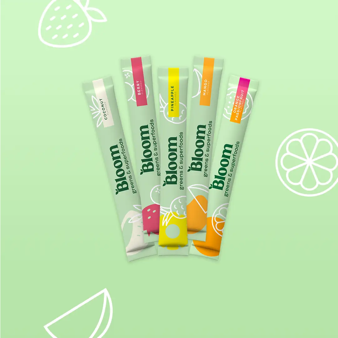 Bloom Nutrition Greens & Superfoods Powder (5 Sticks)- Digestion, Gut Health, Bloating Relief, Spirulina & Chlorella with Probiotics & Antioxidants,