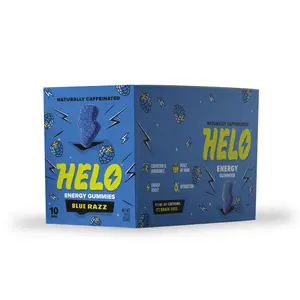HELO Caffeine Energy Gummies | Blue Razz | 100 Natural Gummies for Focus, Energy, Hydration, and Productivity (Caffeine Candy)