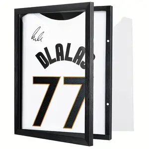 Sports Jersey Display Frame – Modern Black Jersey Frame Case for Football, Basketball & Soccer Jerseys, Wall Display for Sports Memorabilia & Collectibles, Decoration Items, Home Decor Accessory