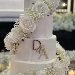 Personalized Cake Monogram - Elegant Mirror Finish Acrylic Ornaments for Newlyweds Decor Lightweigh traditional