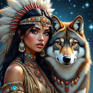 5D DIY Full Drill Round Diamond Painting - Diamond Art Painting Kit, Indian Decoration, Wolf, Starry Sky Mosaic, Canvas, Crafts - DIY Wall Decoration, Home Wall Art, Perfect for Halloween, Christmas, Independence Day, Birthdays, and Anniversary Gifts.