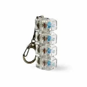 Luminous 4-Key Mechanical Keyboard Fidget Toy | LED Light-Up ASMR Switch Keychain for Stress Relief