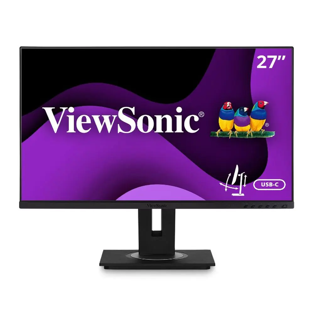 ViewSonic 26-28inches 27-inch 1080p IPS Panel Adjustable Arms Computer Monitor, Ergonomic, 40-Degree Tilt, USB-C/DP, Charging Cap., Dual Monitor Setup Compatible, Ergo Adjusts