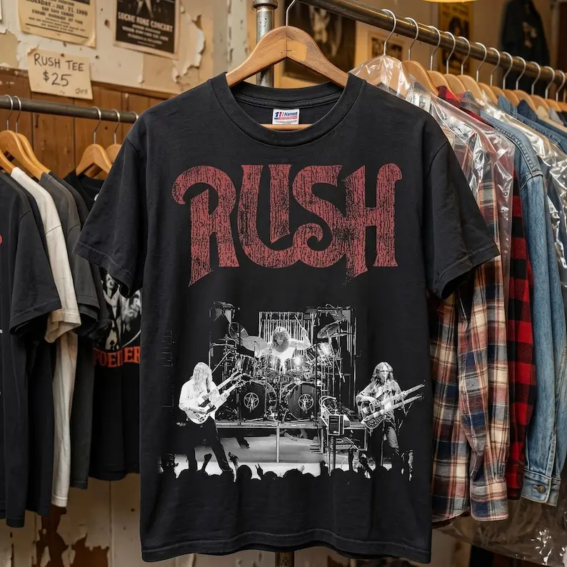 Rush Band Shirt, Vintage Rock Concert Tee, Retro Music Fan Gift, Unisex Graphic T-Shirt for Concert Lovers