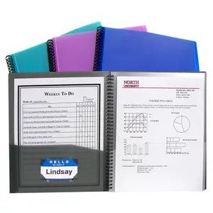 C-line Products Inc 33080 Assorted 8 Pocket Spiral Bound Poly Portfolio