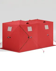 Pop-Up Ice Fishing Tent, Portable Ice Fishing Hub-Style Shelter with Insulated & Non-Insulated Options, Multiple Sizes for 2 Persons, Waterproof Oxford Fabric, Includes Anchors, Ropes & Carry Bag