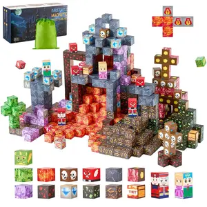 Magnetic Blocks, 150 PCS Dark Castle Set, Magnetic Building Cubes for Kids, STEM Montessori Sensory Toys for Christmas Birthday Gift, Construction Stacking Toy for 3+ Years Old Boys & Girls