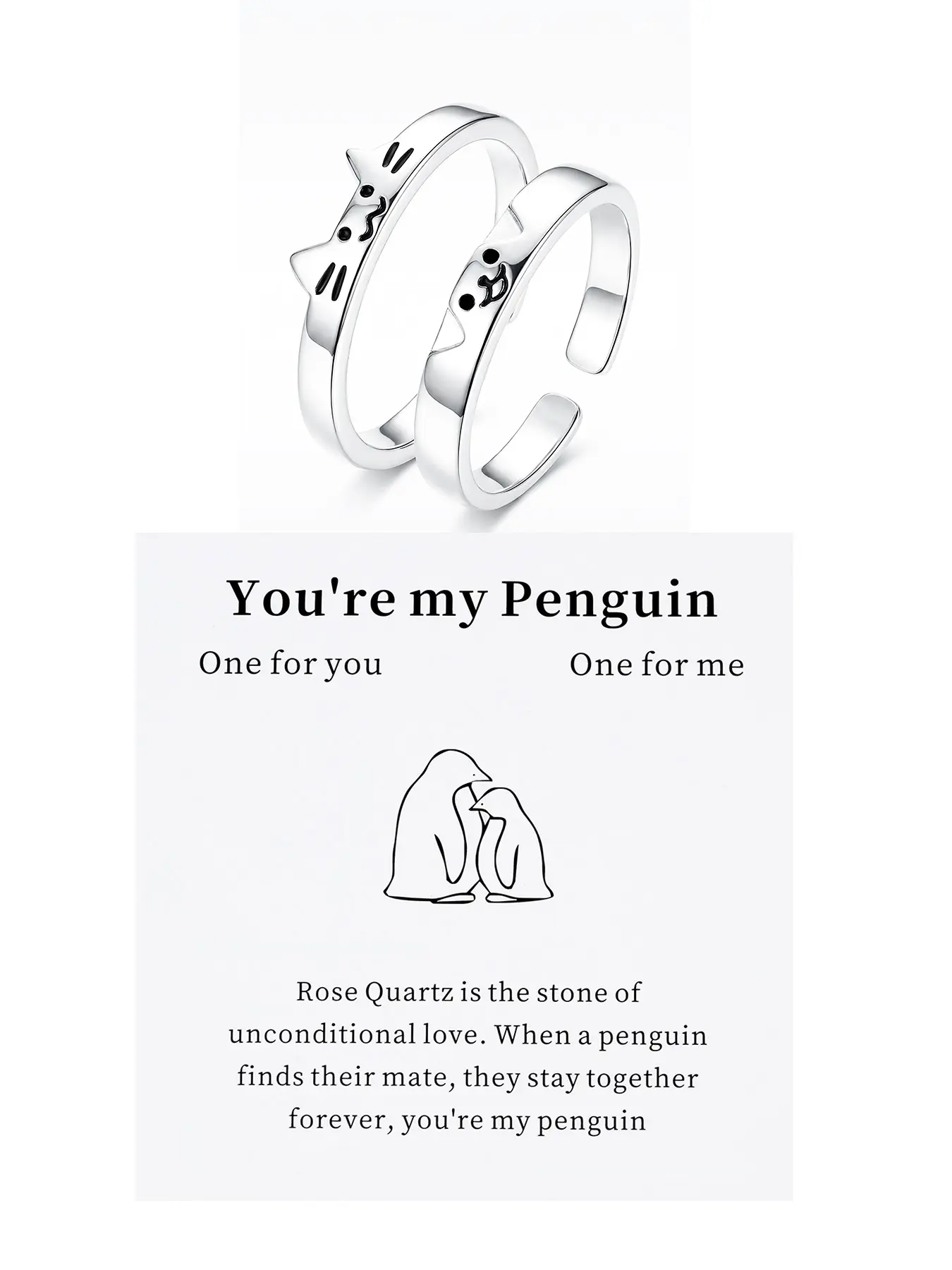 2 Pcs Cute Cat Dog Pattern Couple Rings, Adjustable Open Design, Perfect Gift for Wedding Party, Valentine's Day Present