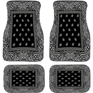 All-Weather Car Floor Mats 4-Piece Set Heavy Duty Non-Slip Mats for Sedans SUVs Trucks Waterproof Front & Rear Liners Universal Fit Auto Carpets Easy Clean Odor Resistant Anti-Slip Texture Rubber Grip Base - Fiber Matting
