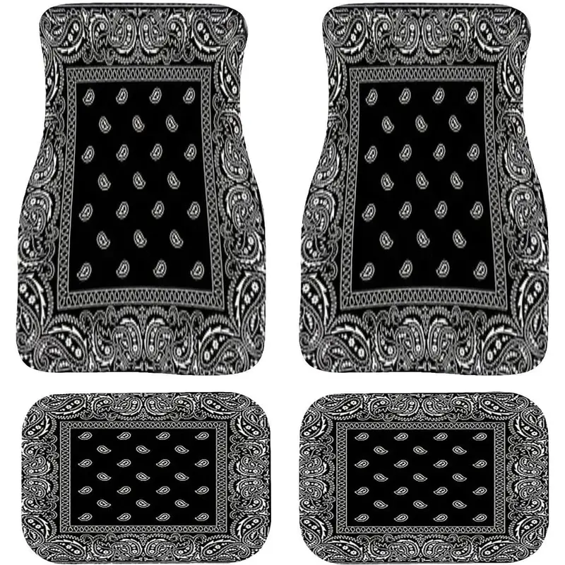 All-Weather Car Floor Mats 4-Piece Set Heavy Duty Non-Slip Mats for Sedans SUVs Trucks Waterproof Front & Rear Liners Universal Fit Auto Carpets Easy Clean Odor Resistant Anti-Slip Texture Rubber Grip Base - Fiber Matting