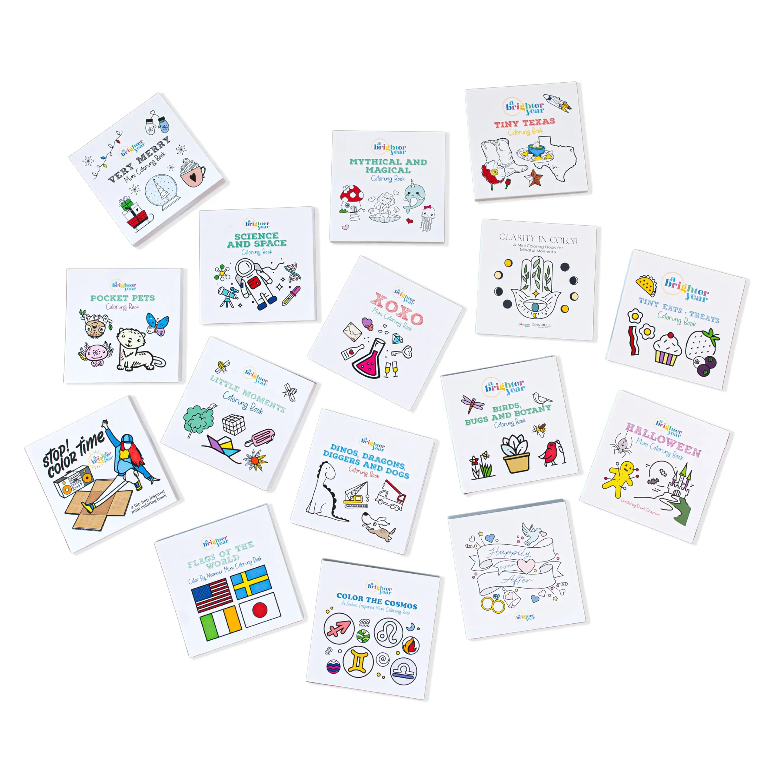 3 Book Build Your Own Mini Book Bundle, A Brighter Year, Adult Coloring Book, Coloring Books for Adults, Simple, Bold, Easy, stocking stuffer, gift