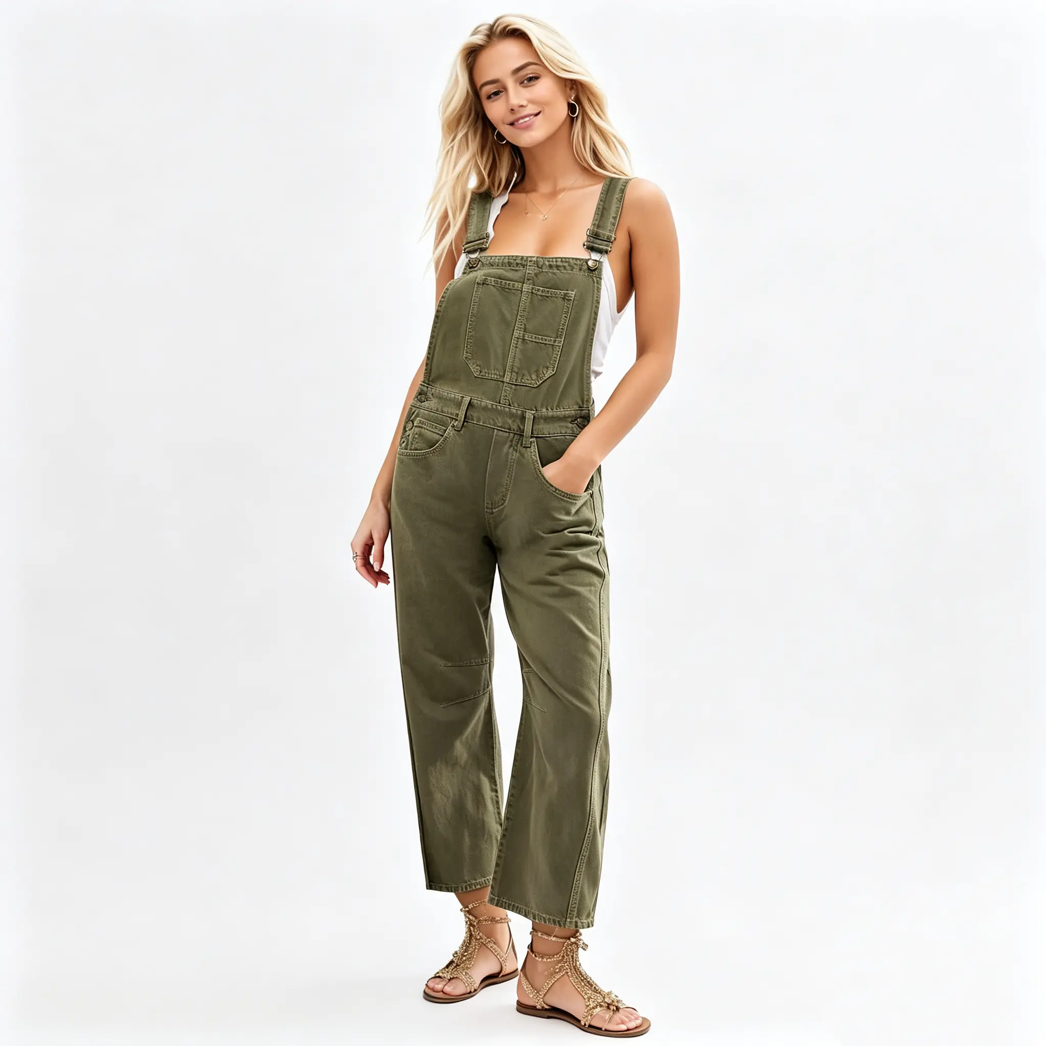 Women's Overalls for Women - Baggy Denim Jumpsuit with Adjustable Straps, Stretch Bib, Loose Fit, Barrel Legs, Fashion Jumpsuit Overalls for Casual Wear